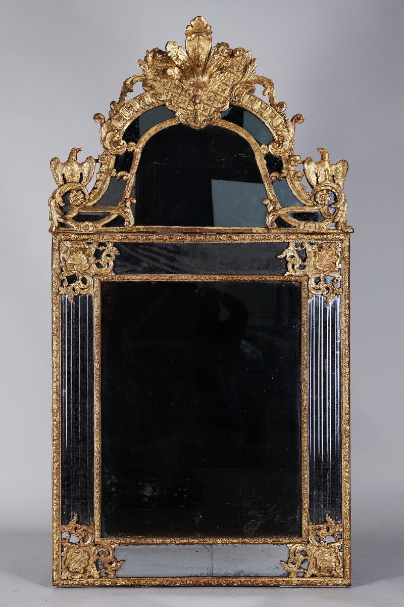 Miroir à Fronton d'époque Régence