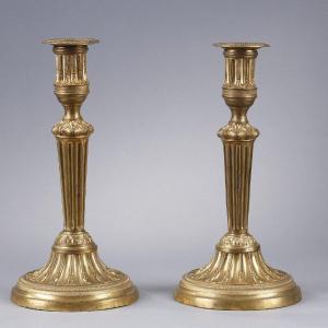 Pair Of Candlesticks End Of The 18th-early 19th Century