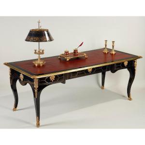 Very Large Black Regency Period Desk