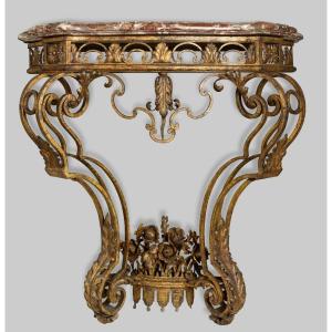 Louis XVI Period Wrought Iron Wall Console