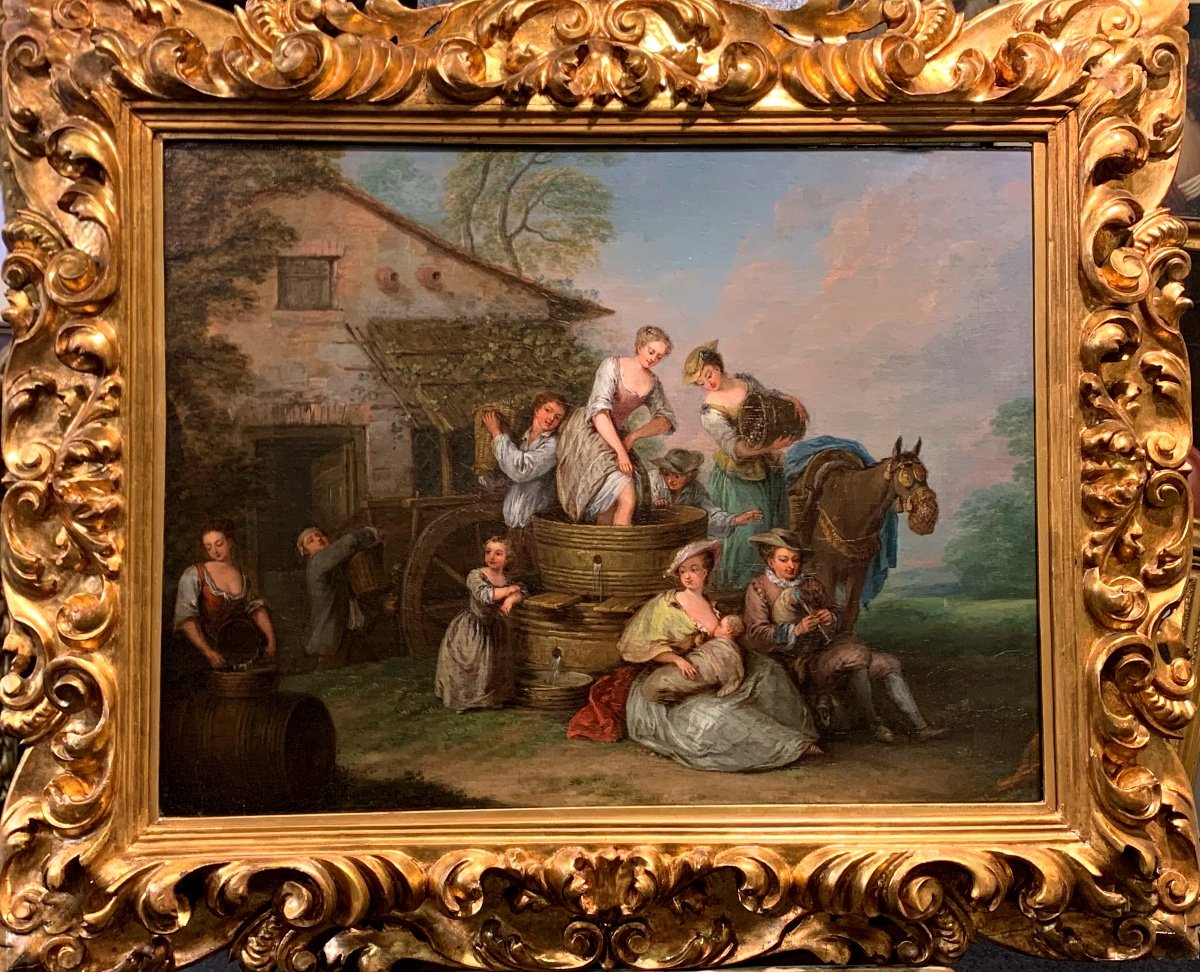 The Harvest.oil Canvas 65x49. Surroundings Of Jean-baptiste Pater.