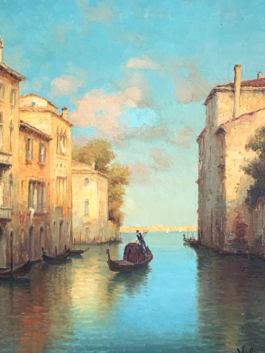 Canal In Venice. Oil On Canvas 65x54. Hugo Golli -vallin-photo-4