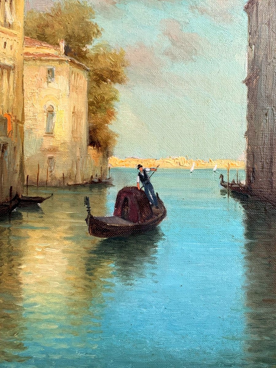 Canal In Venice. Oil On Canvas 65x54. Hugo Golli -vallin-photo-1