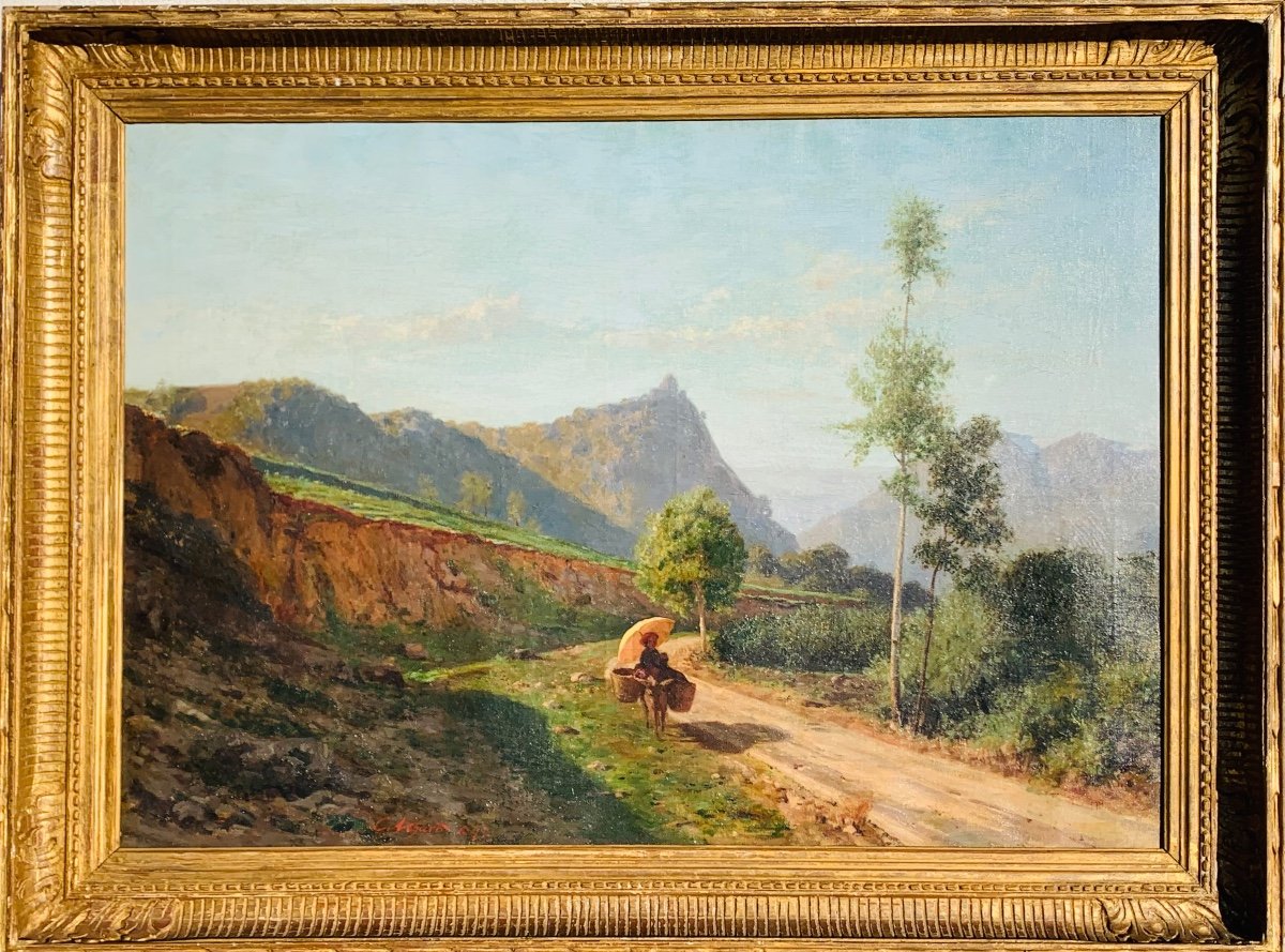 Carlo Nogaro 1872. Vue De La Sacra Di San Michele. Hst.96x68