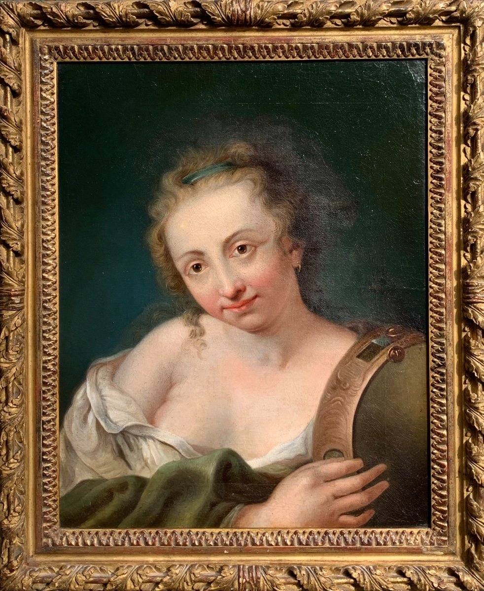 Portrait D’une Jeune Femme. Hst 60x47. XVIII Siècle.