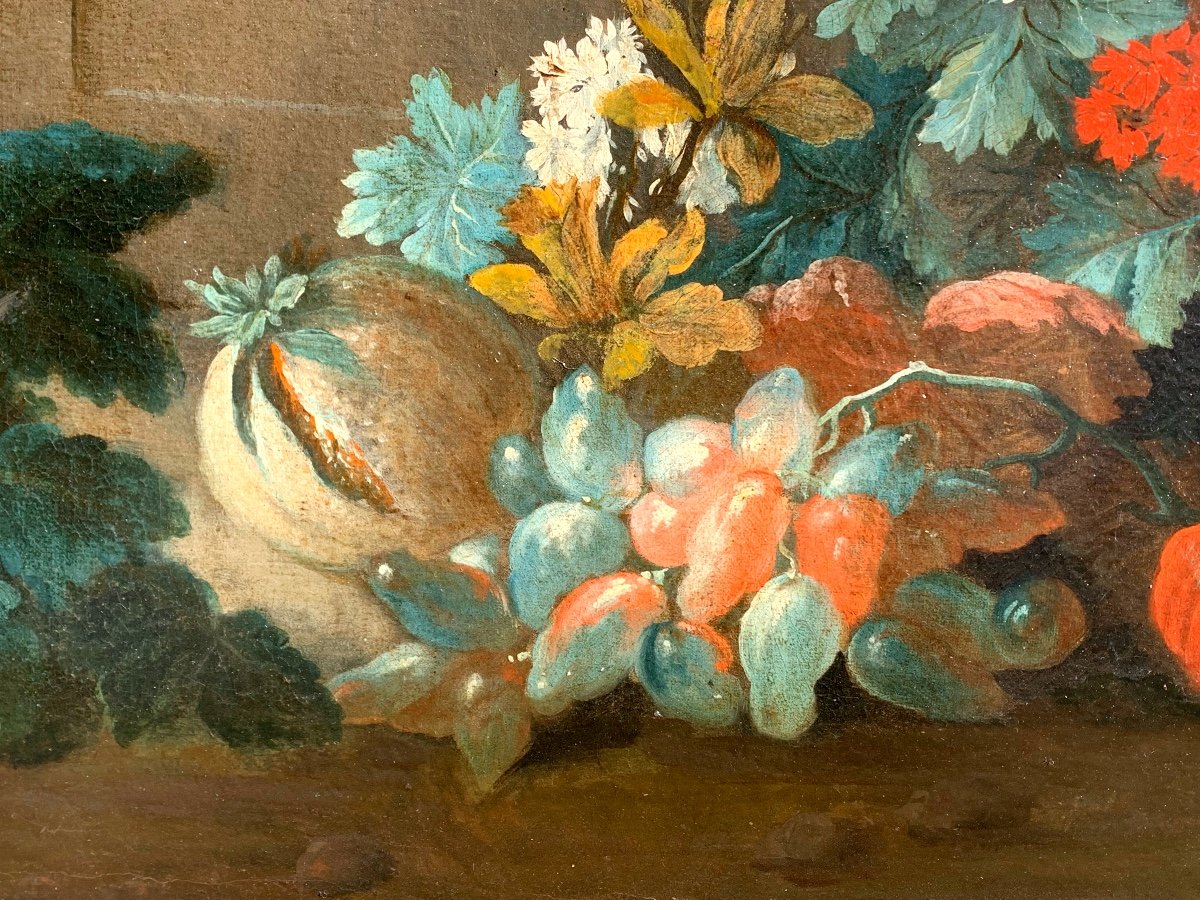 Still Life . Large Oil On Canvas , 18th Century French School.-photo-1