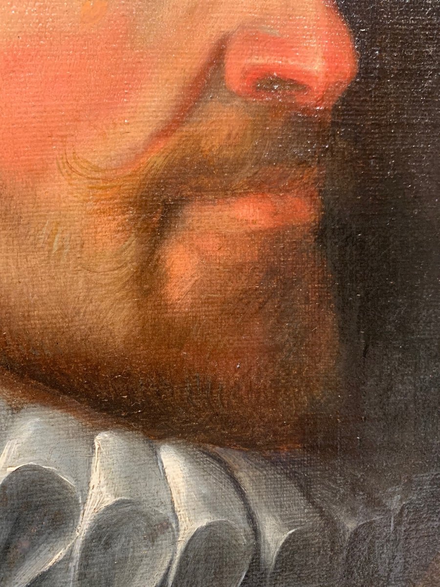 Portail Of à Nobleman In Profile. Oil On Canvas 42x34 XVII Century -photo-2