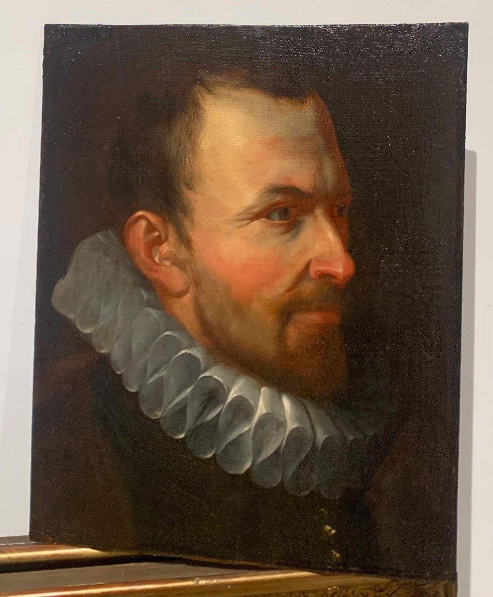 Portail Of à Nobleman In Profile. Oil On Canvas 42x34 XVII Century -photo-4