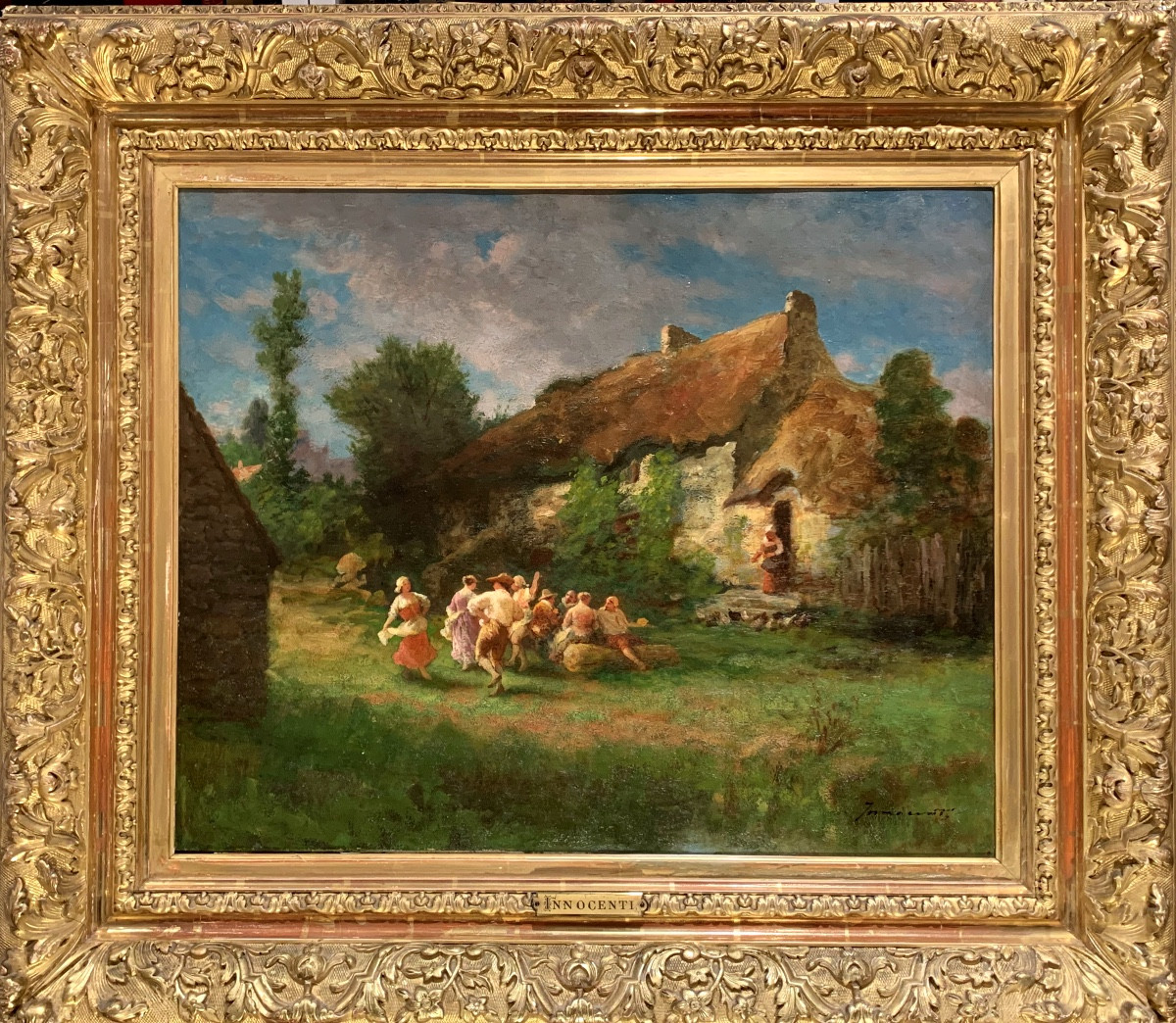 Camillo Innocenti 1871-1961. Folk Dance. Oil On Canvas 61x50