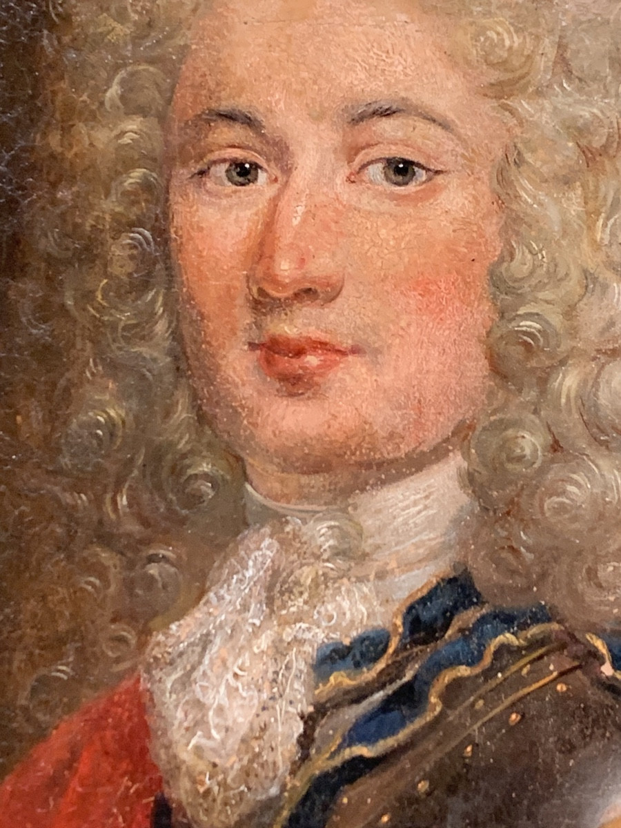 Portrait Of A Man In Armor. Oil On Canvas 30x25. French School Of The 18rh Century.-photo-3