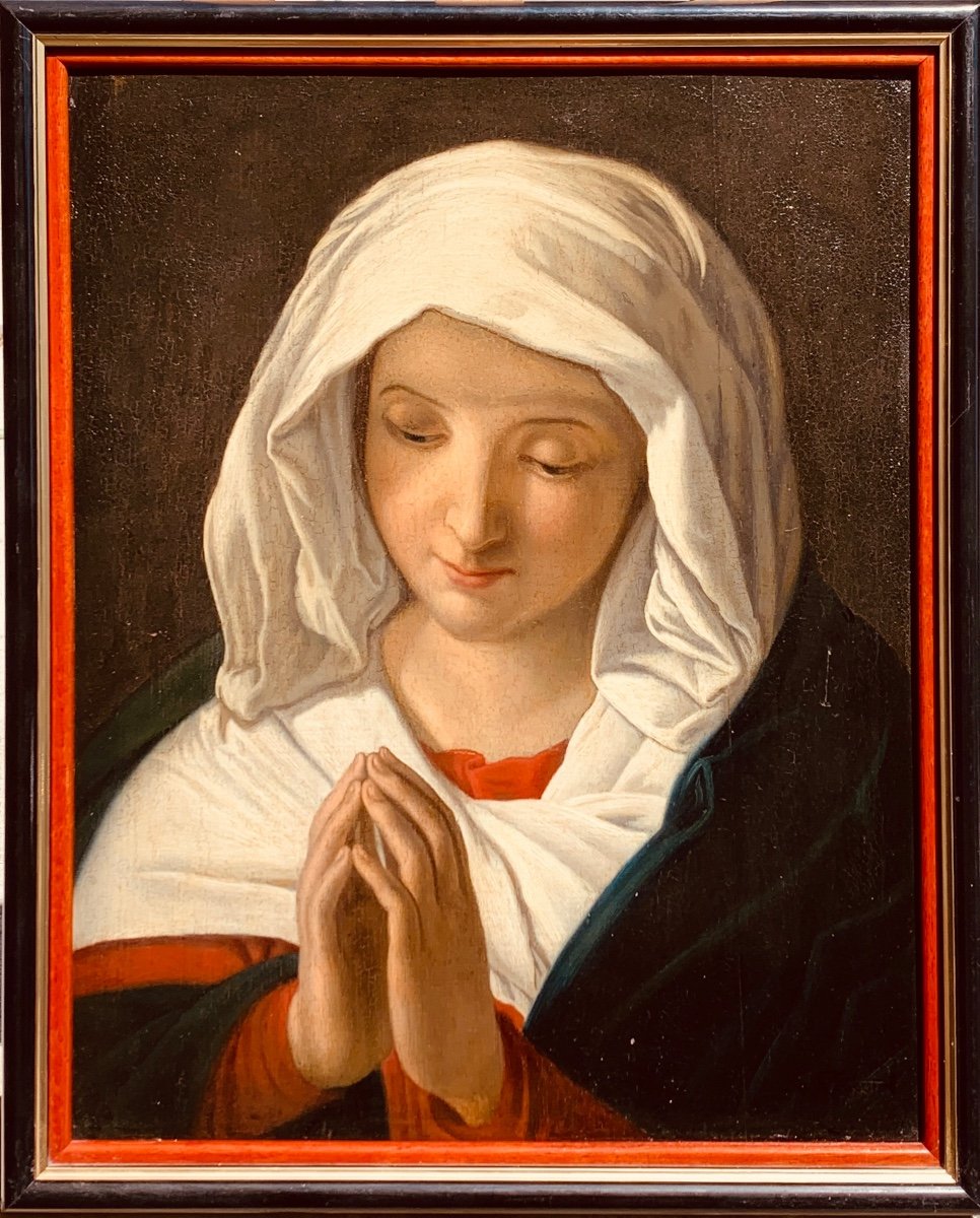 Virgin In Prayer. Hsp 42x52. Late XVII Century. Follower Of Sassoferrato.