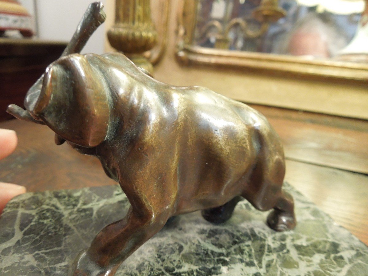 Statuette En Bronze A L Elephant-photo-4