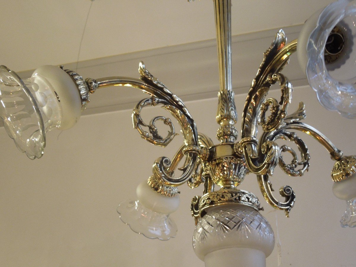 Gilt Bronze Chandelier 5 Lights-photo-4