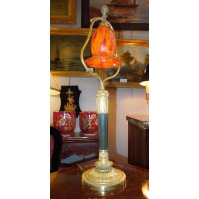 Bronze Living Room Lamp 2 Patinas Late 19th