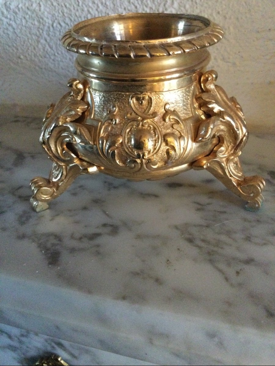 Cache Pot In Gilt Bronze-photo-2