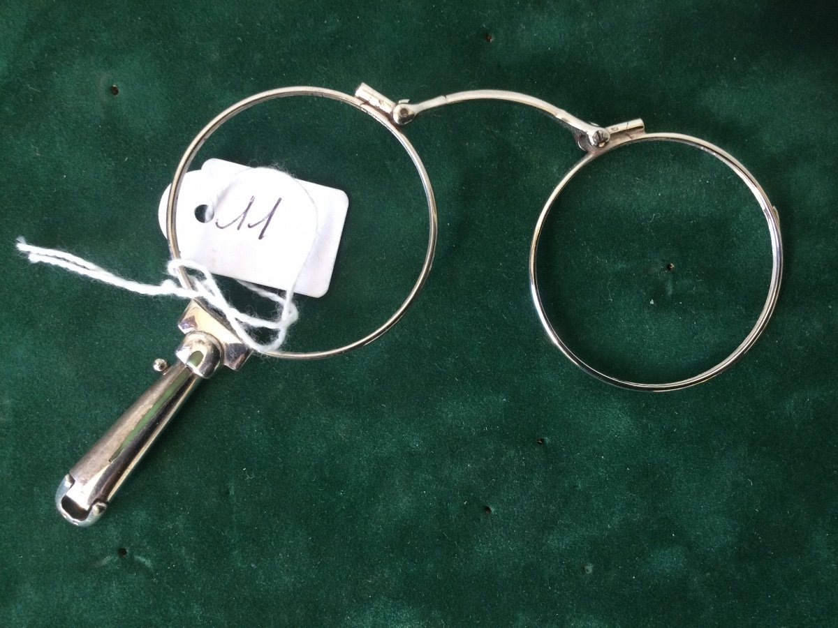 Face To Hand, Binocle, Glasses. In Silver-photo-3