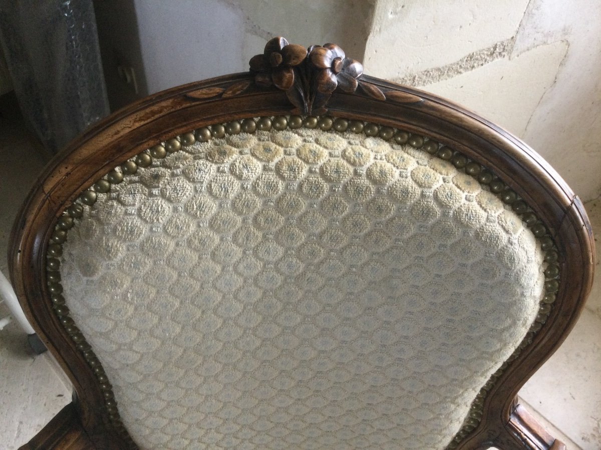 Pair Of Cabriolet Armchairs Louis XV Plus A Parisian Work Style-photo-3