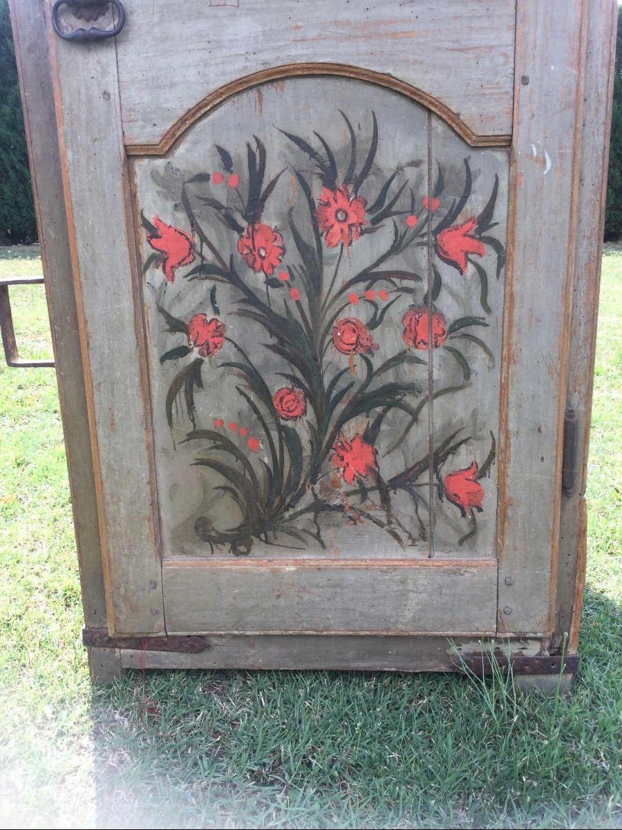 Early 18th Century Sedan Chair Painted With Floral Decor-photo-3