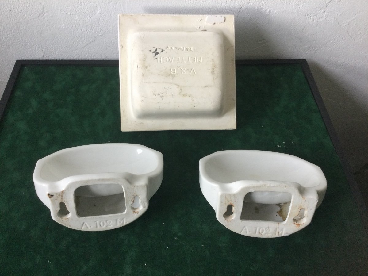 3 Art Deco Porcelain Soap Dish-photo-2