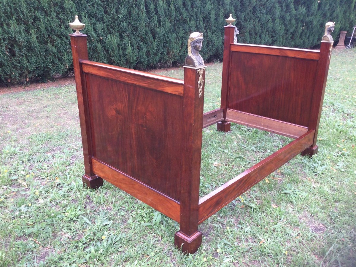 Return Of Egypt Bed In Mahogany And Bronze-photo-2