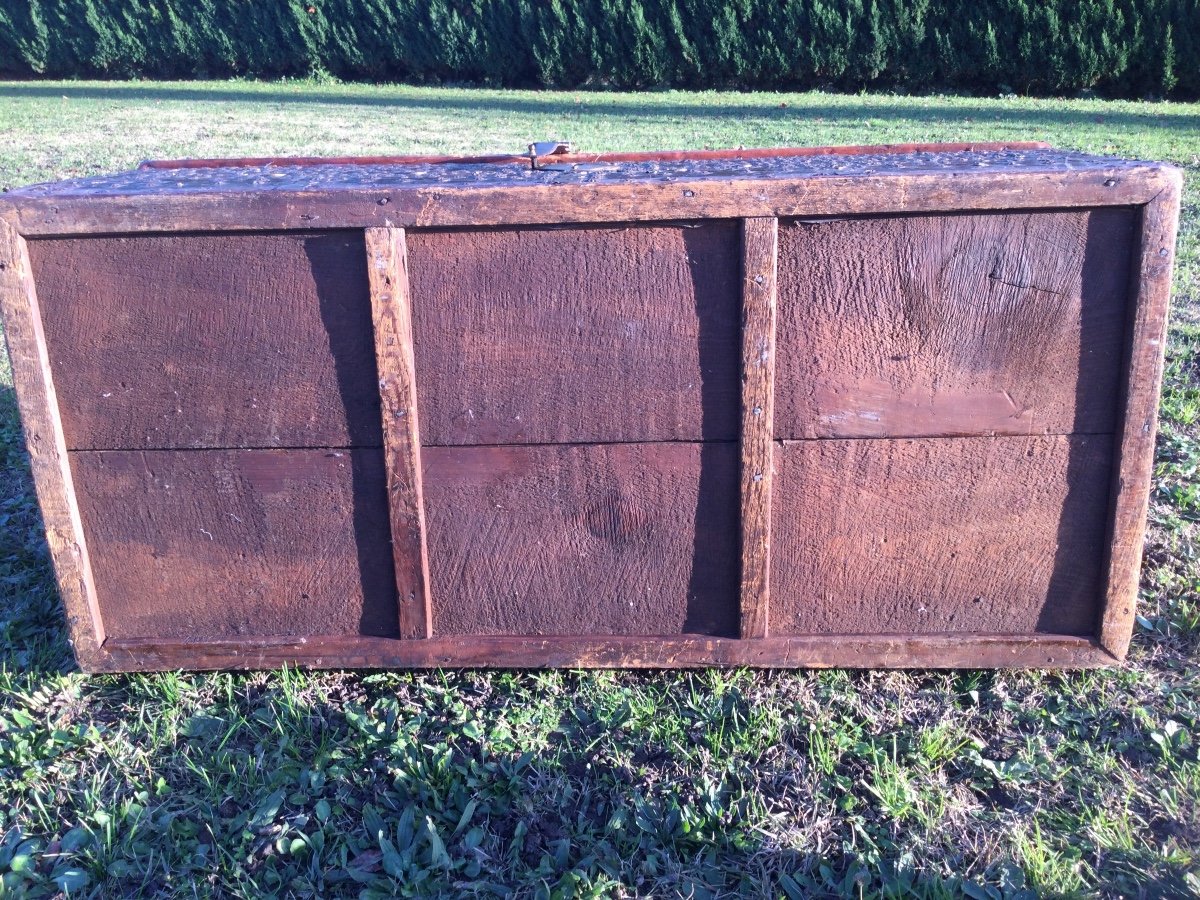 Chest, Domed Trunk In Studded Leather 17th Century-photo-2