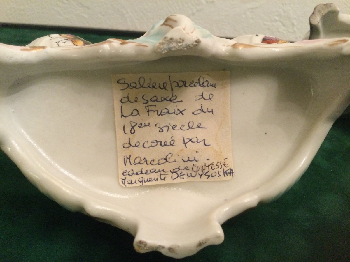 Paire De Salerons En Porcelaine De Saxe époque XVIIIéme -photo-3