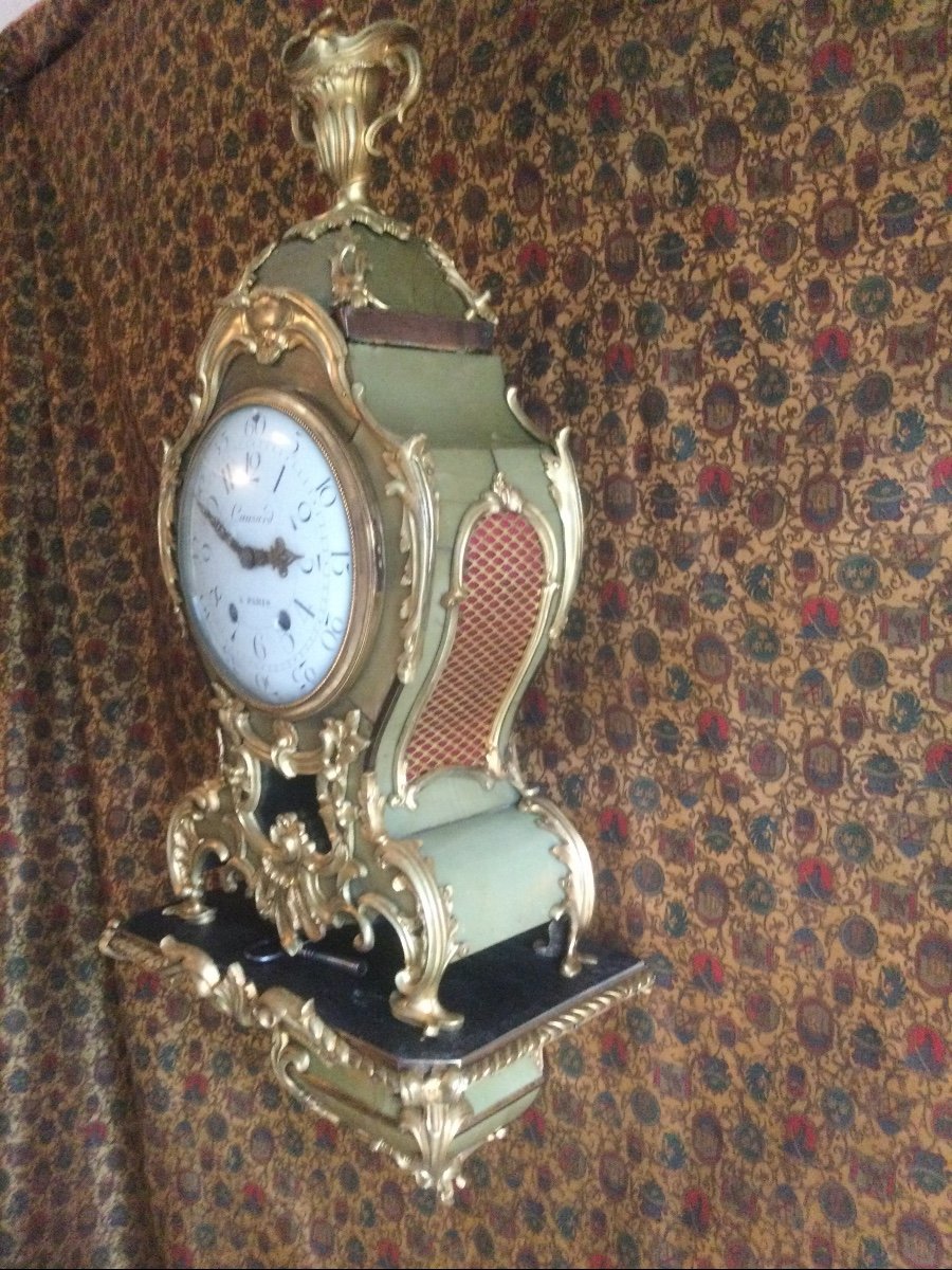 Louis XV Cartel In Green Horn And Gilt Bronze -photo-4