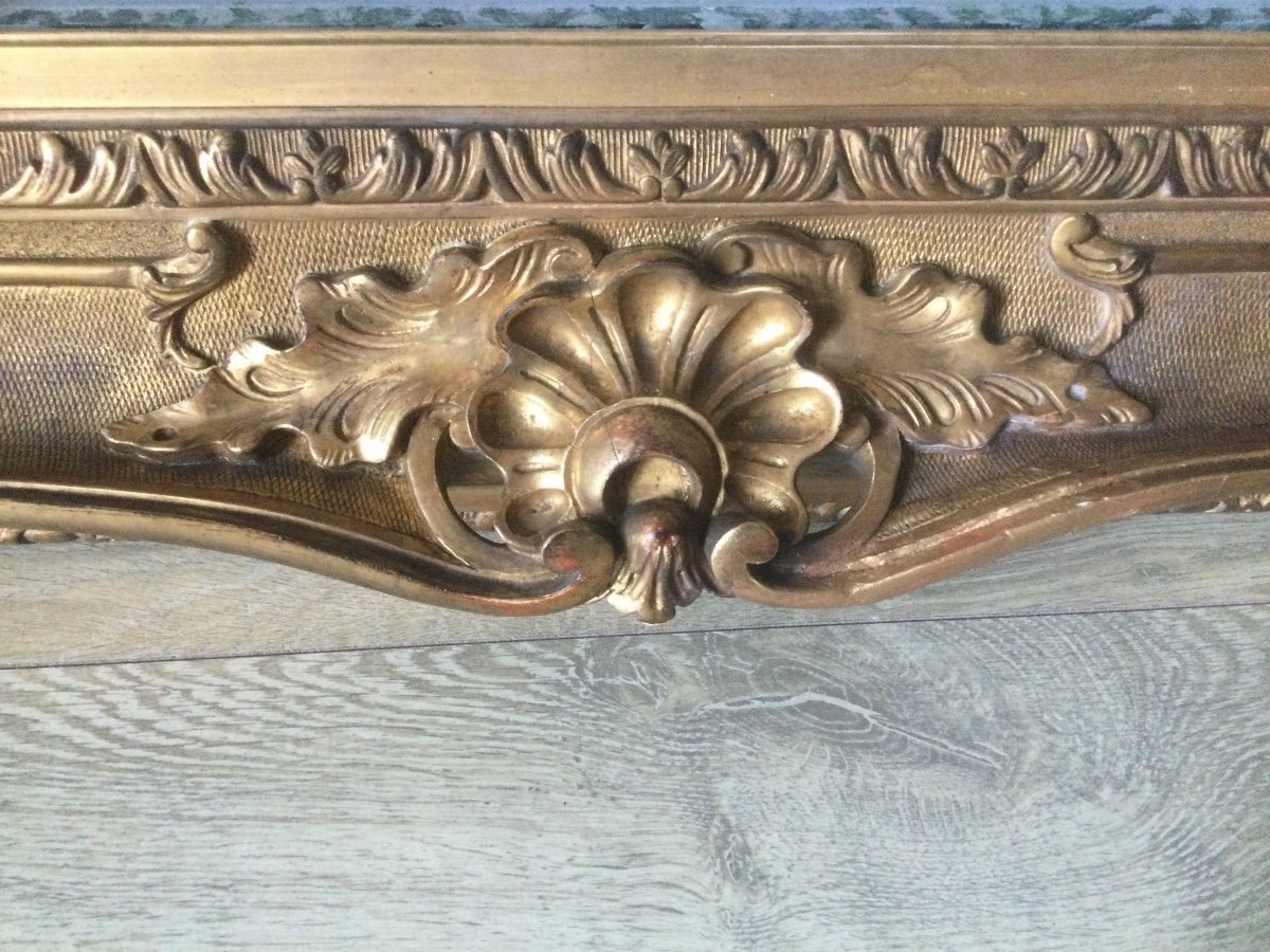 Large And Beautiful Frame In Wood And Golden Stucco -photo-3