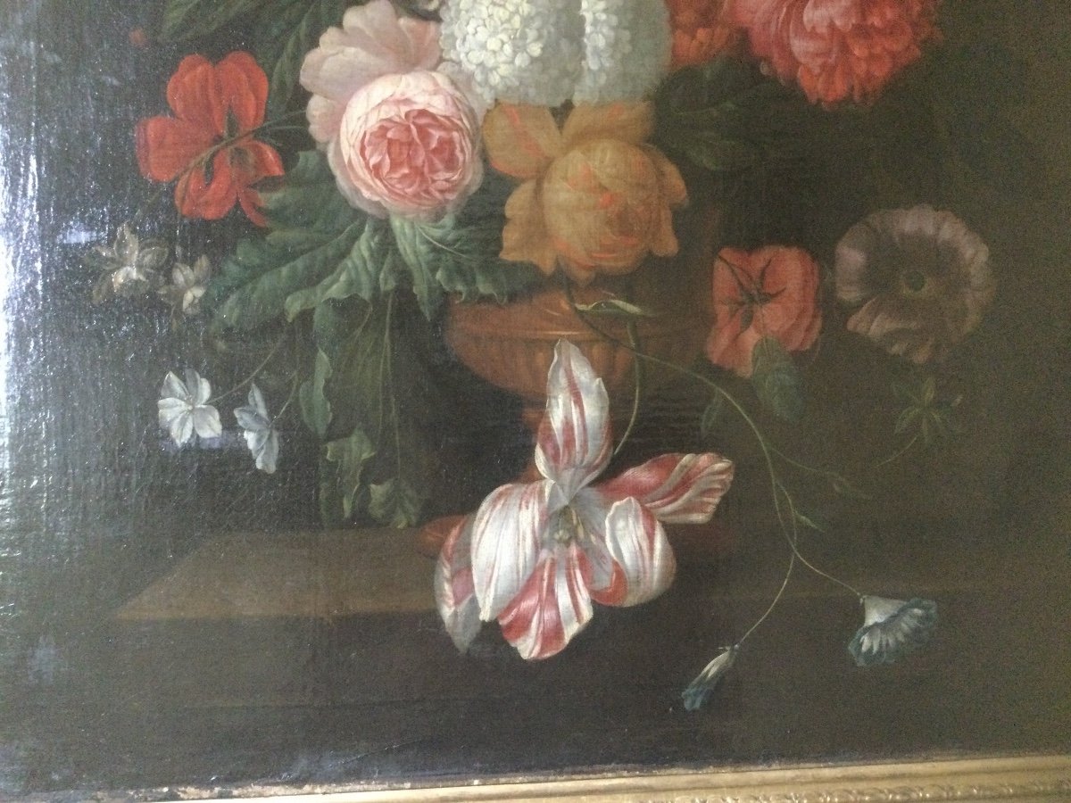 Grand Bouquet De Fleurs époque Fin XVIIéme Début XVIIIéme -photo-4