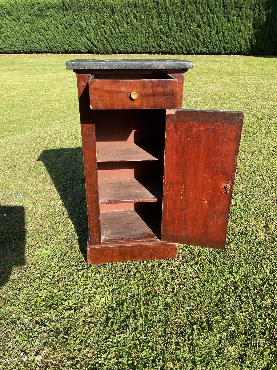 Empire Period Bedside Table In Mahogany -photo-3