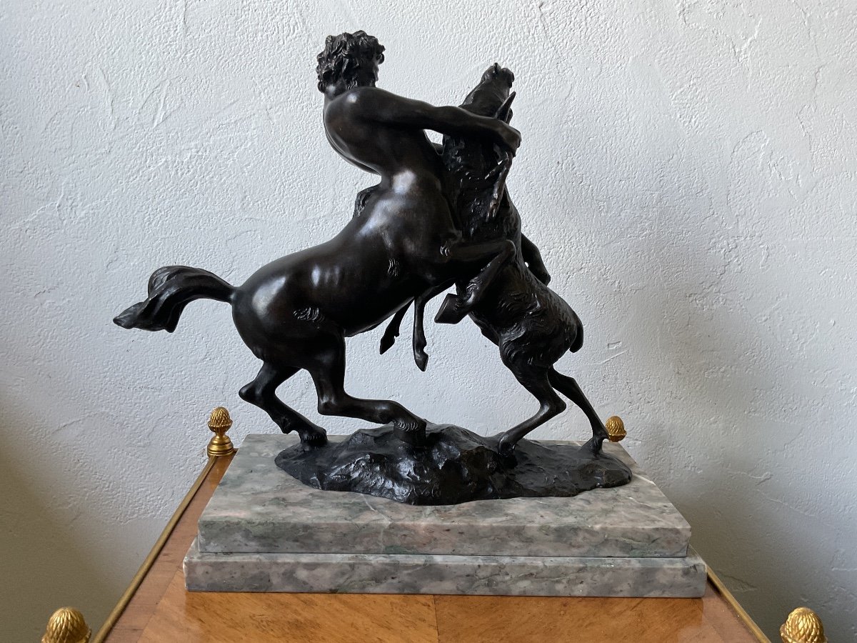 Centaur Fighting A Bronze Stag Signed L Avolio-photo-3