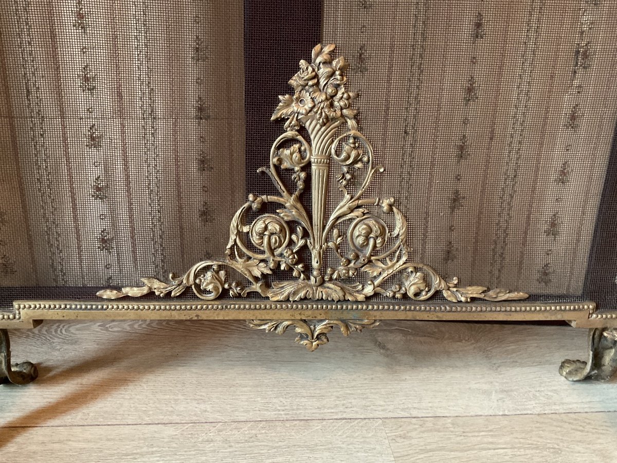 Fireplace Screen, Bronze Fireplace Screen -photo-2