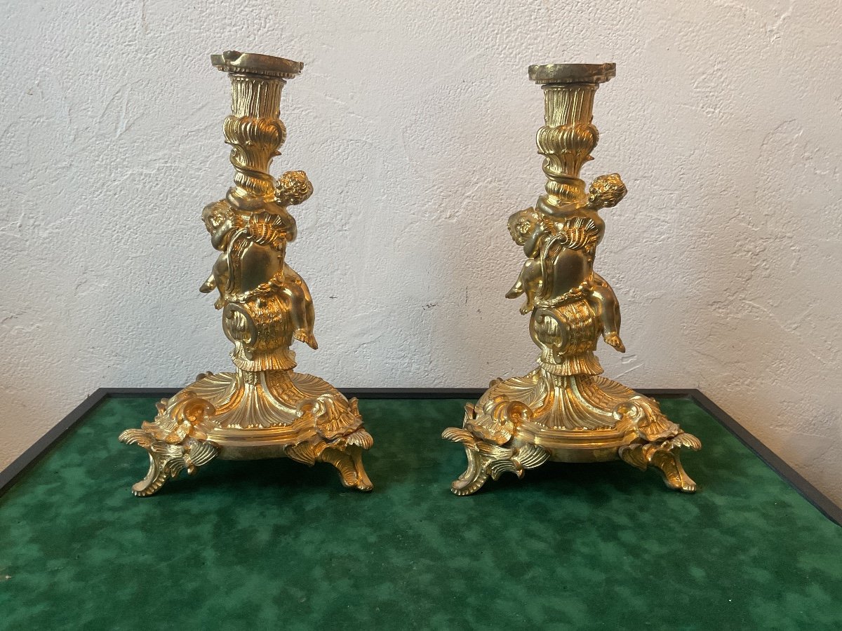 Large Pair Of Meissonnier Candlesticks 