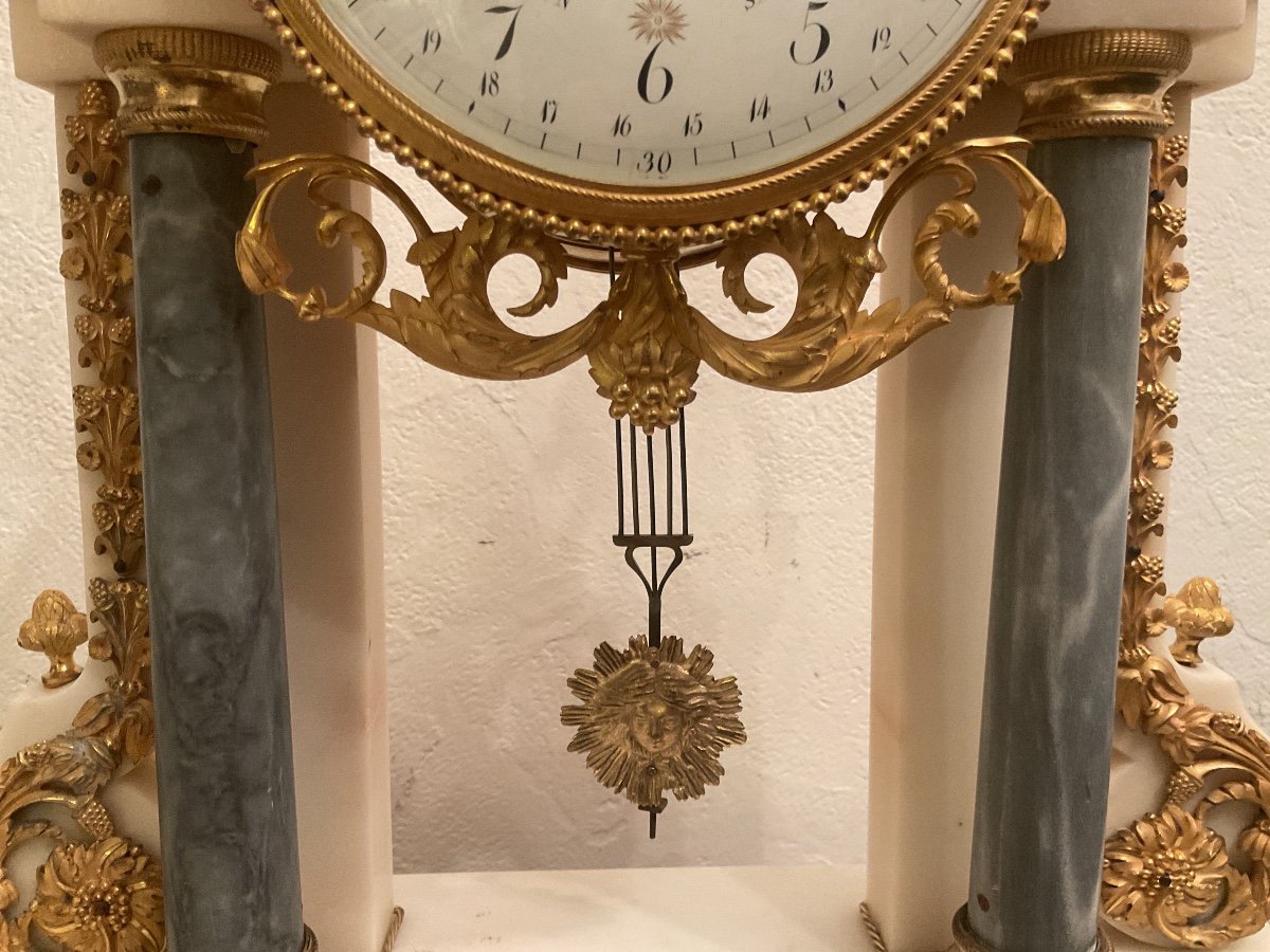 Large Calendar Clock Signed Lépine, Louis XVI Period-photo-2