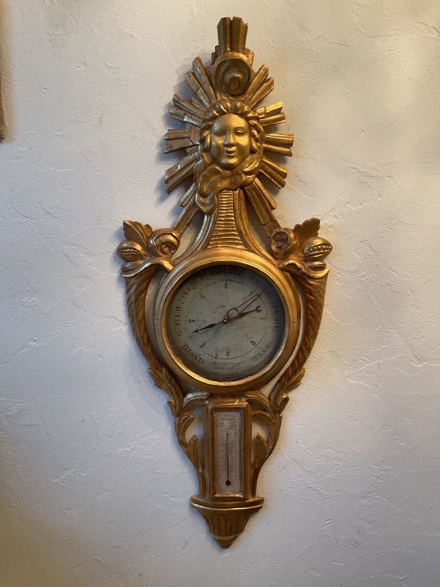 Louis XVI Period Barometer In Gilded Wood 