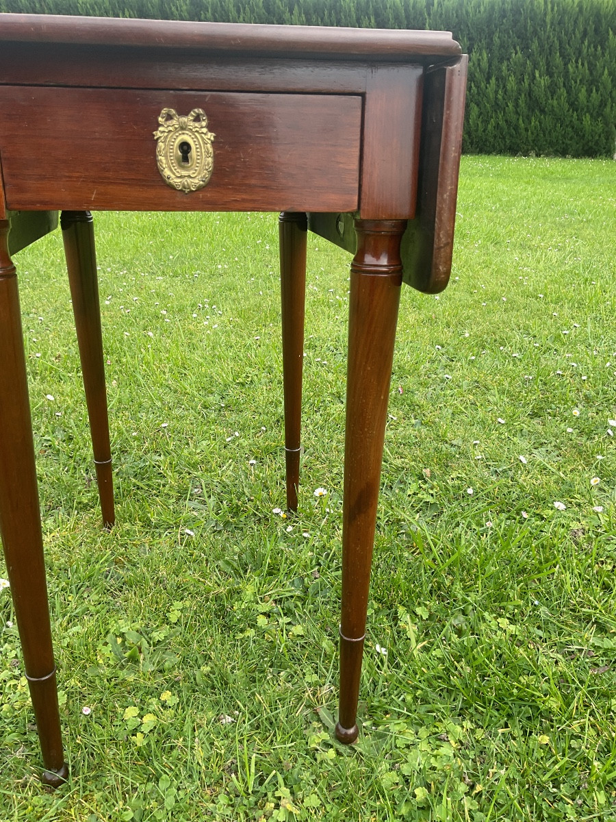 Table Volante De Salon à Abattant époque Louis XVI En Acajou -photo-4