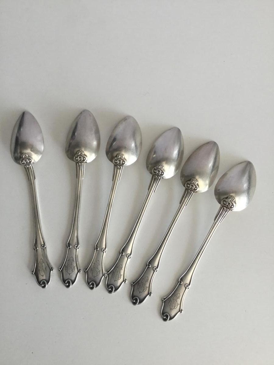 6 Small Silver Spoons Minerva-photo-2