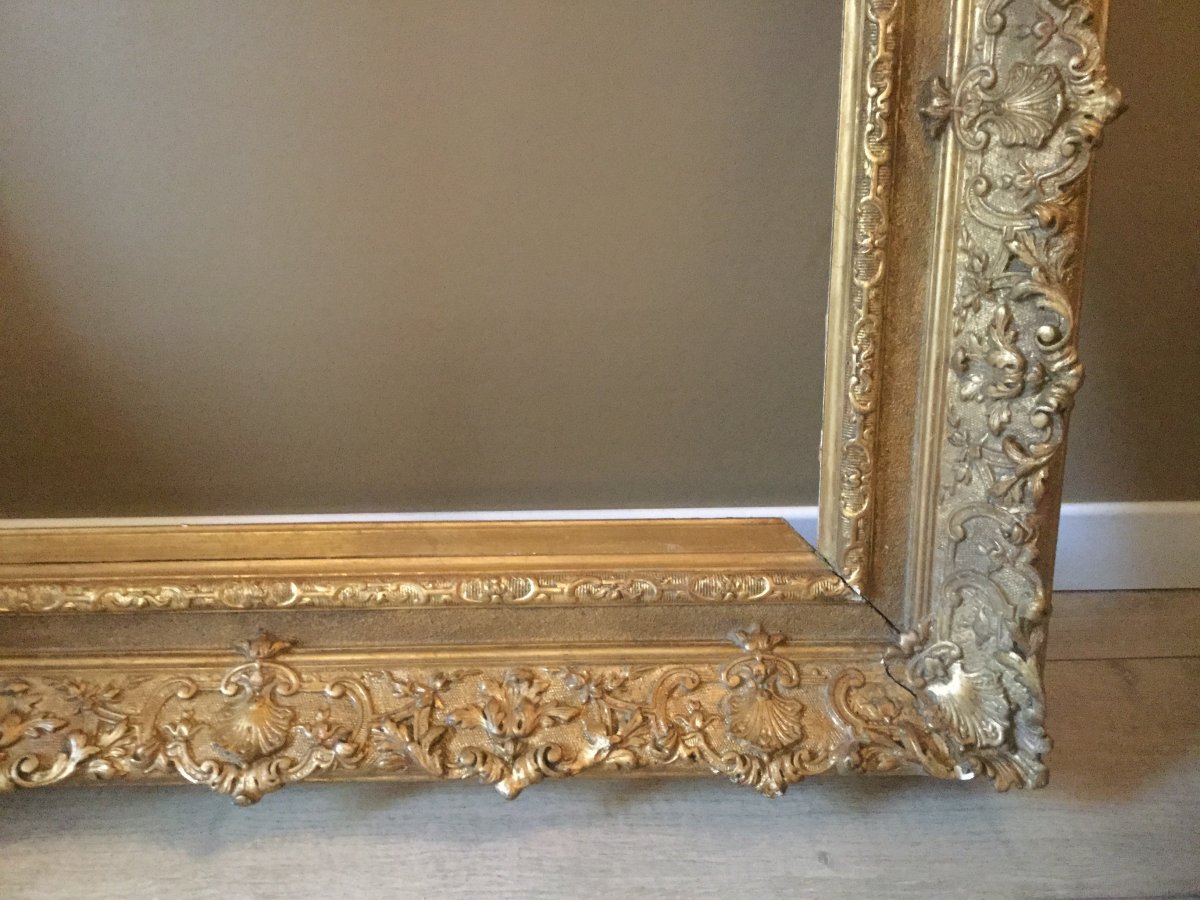 Large Frame In Golden Stucco Regency Style XIXth-photo-3