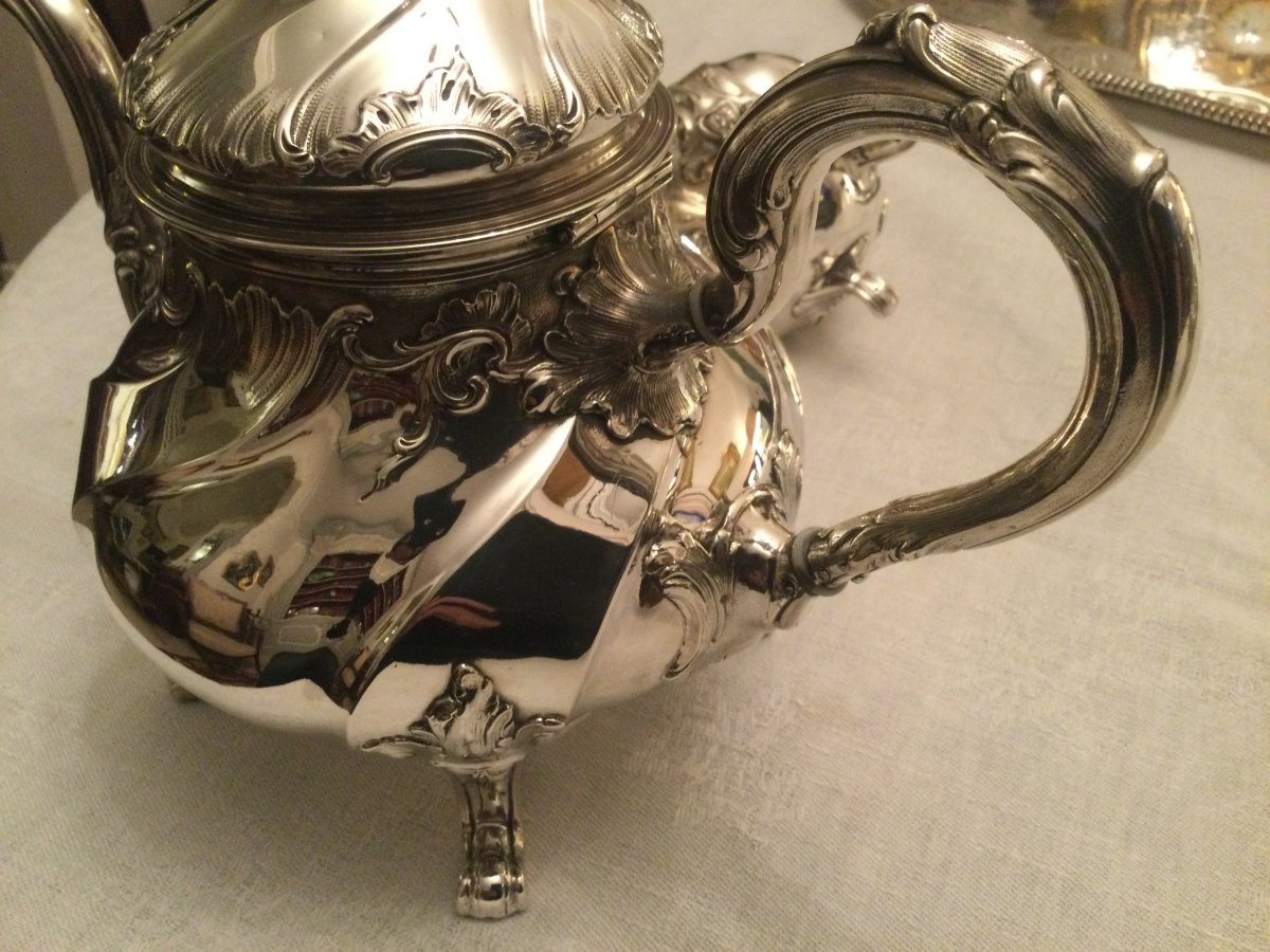 Tea And Coffee Service Sterling Silver Regency Style Orfèvre Taburet.bouin-photo-7