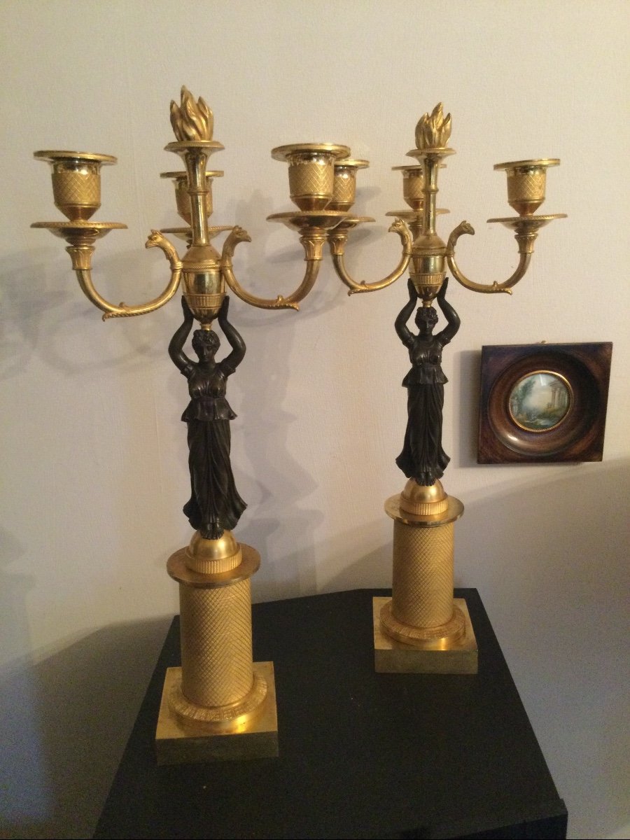 Pair Of Empire Period Candelabra