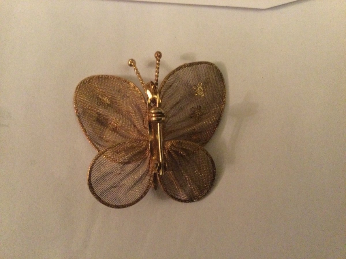 Broche Papillons En Vermeil -photo-2