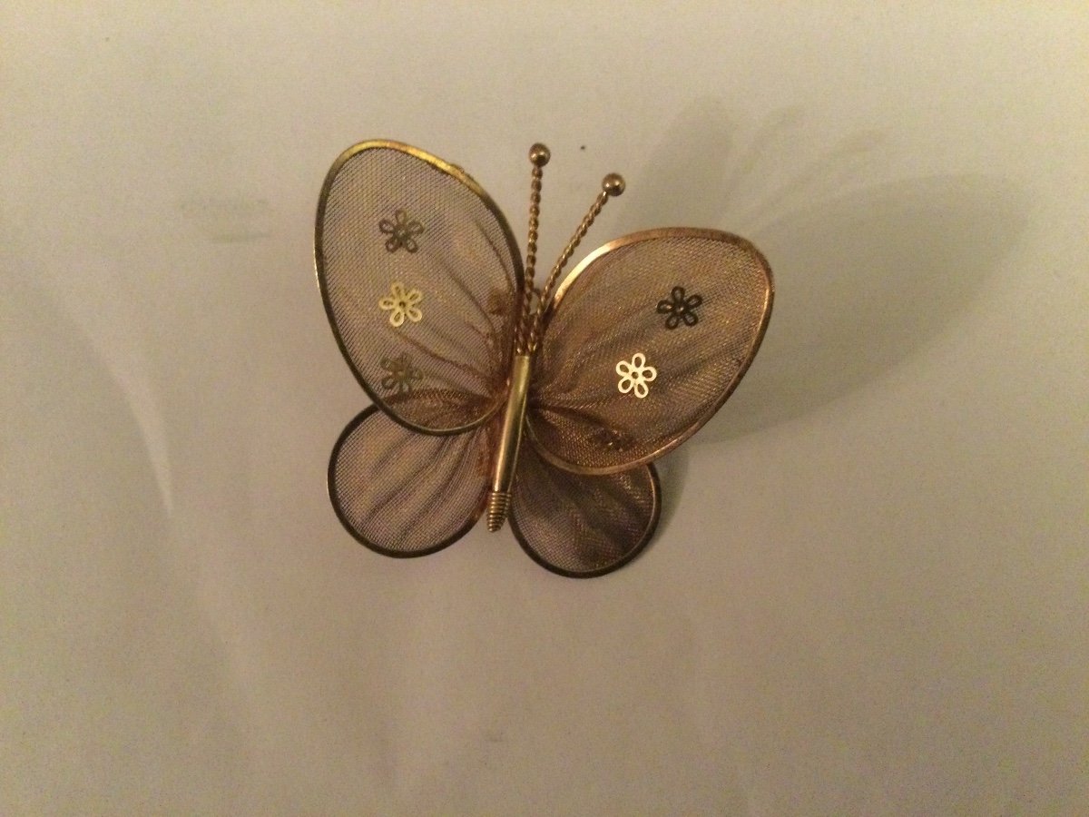 Broche Papillons En Vermeil -photo-3