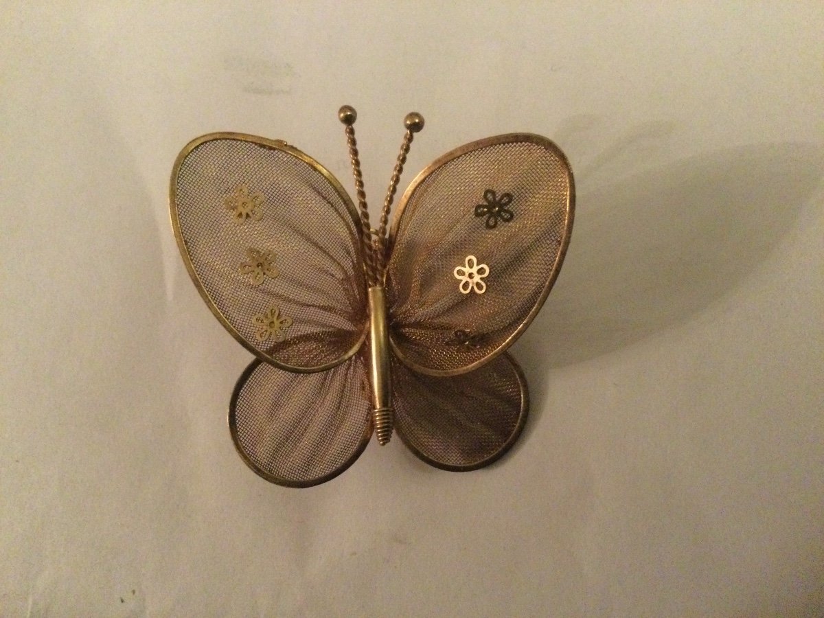 Broche Papillons En Vermeil 