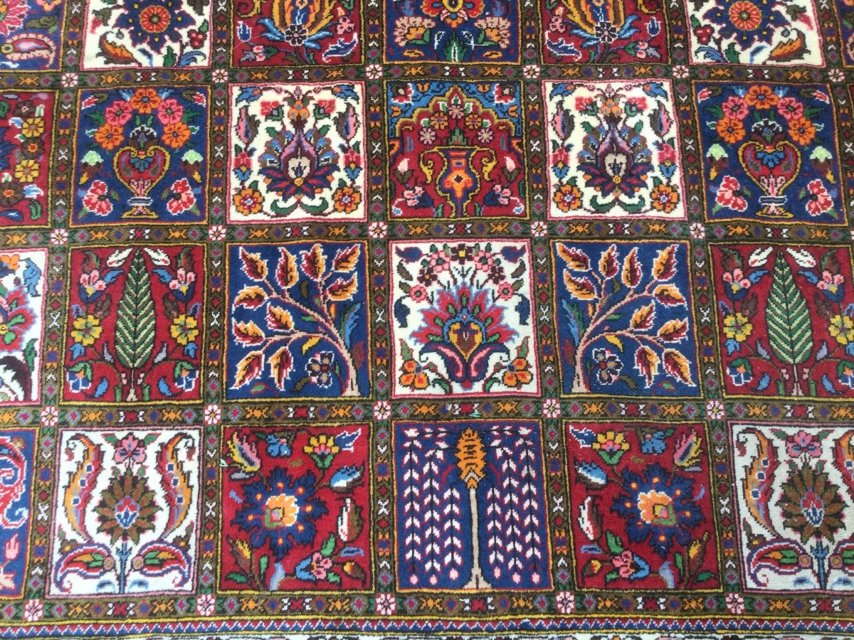 Handmade Iran Wool Rug Floral Box Pattern 307x202 Cm-photo-4