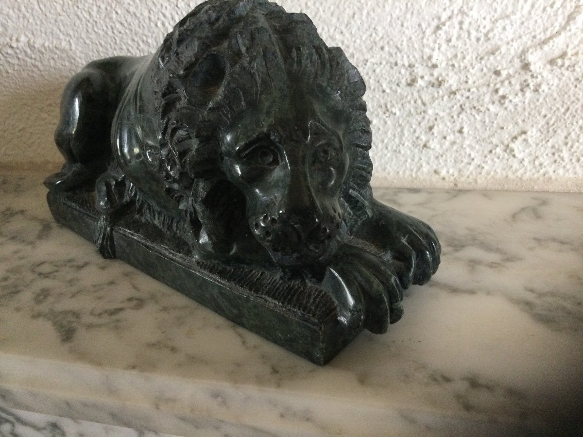Lion Lying In Marble Nineteenth Time-photo-3