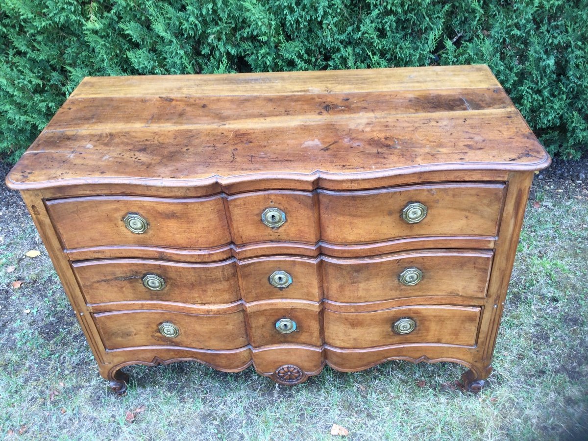 Louis XV Crossbow Commode From Saintonge In Walnut Eighteenth Time-photo-3