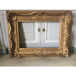Large And Beautiful Frame In Wood And Golden Stucco 