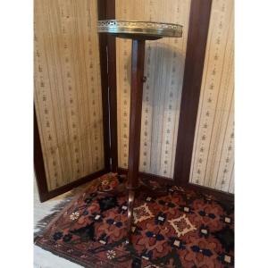 Mahogany Pedestal Table With Rack And Pinion, Late 18th Century Candle Holder