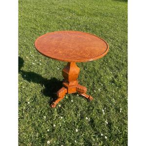 Rare Charles X Period Lemon Wood Pedestal Table