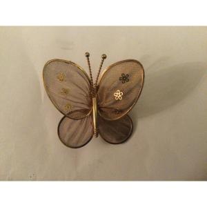 Butterfly Brooch In Vermeil